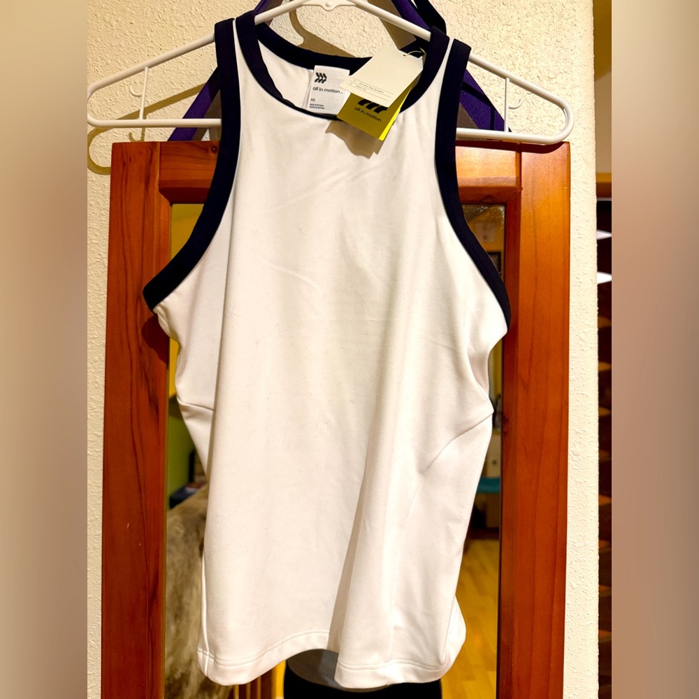 NWT ALL IN MOTION White and Black Women's Racerback Tank